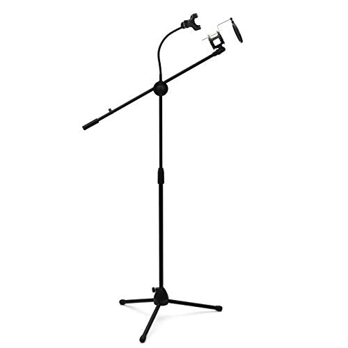 Powerpak MS-MH Multi-function Microphone Stand with Mobile Holder (Black)