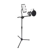 Powerpak MS-MH Multi-function Microphone Stand with Mobile Holder (Black)