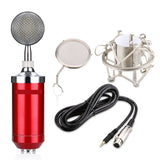 Powerpak BM 8000 Condenser Sound Studio Recording Broadcasting Microphone+Pop Filter+Shock Mount (RED)