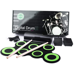 Powerpak G3001A Hand Roll Up Electronic Drum Pad (Black/Green)